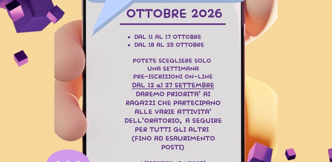 Settimane Comunitarie Ottobre 26